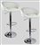 2 Swivel Seat White Leather Modern Adjustable Hydraulic Bar Stools