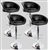 4 Swivel Seat Black PU Leather Modern Adjustable Hydraulic Bar Stools