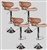 4 Swivel Mocha Elegant PU Leather Modern Adjustable Hydraulic Bar Stools