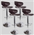 4 Swivel Brown Elegant PU Leather Modern Adjustable Hydraulic Bar Stools