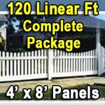 Brand New 4' x 120' PVC Picket Fence Complete Package