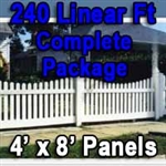 Brand New 4' x 240' PVC Picket Fence Complete Package