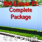 Brand New 6' x 104' Semi Private PVC Fence Complete Package