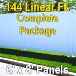 Brand New 6' x 144' Semi Private PVC Fence Complete Package