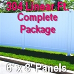 Brand New 6' x 304' Semi Private PVC Fence Complete Package