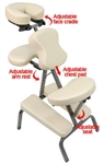 3" Supreme Beige Metal Portable Massage Chair