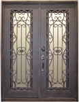 61.5" x 81" Oper-Able Tempered Dual-Pan Glasses Artistic Wrought Iron Entry Doors